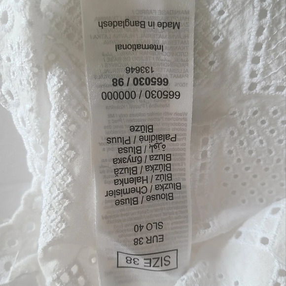 Orsay Blouse Women's Eyelet Top sz.38 - Picture 10 of 13